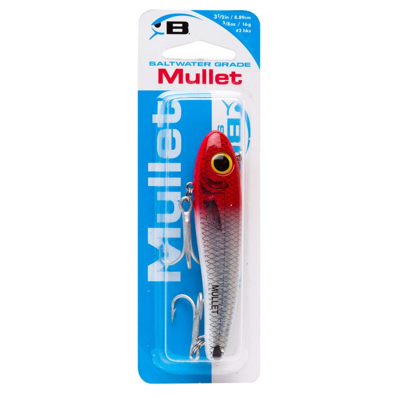 Bomber Lures Mullet Slow-Sinking Twitch, Walking Saltwater Fishing Lure, Excellent for Speckled Trout, Redfish, Stripers and More, 3 1/2", 5/8 oz, Red Head Flash - Image 3